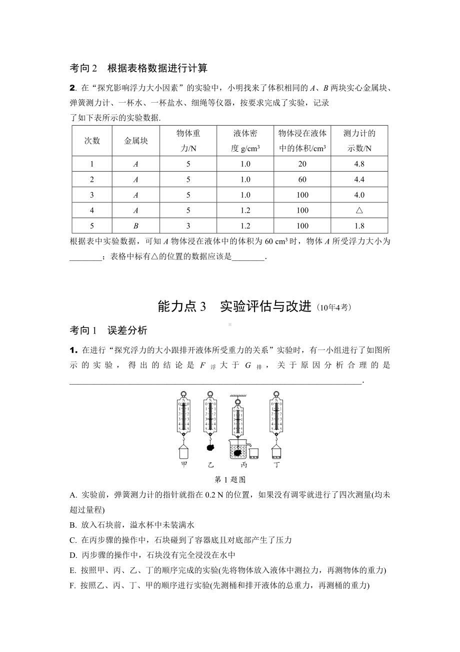 2021年中考物理常考考点复习专题六-力学课内重点实验题.doc_第3页