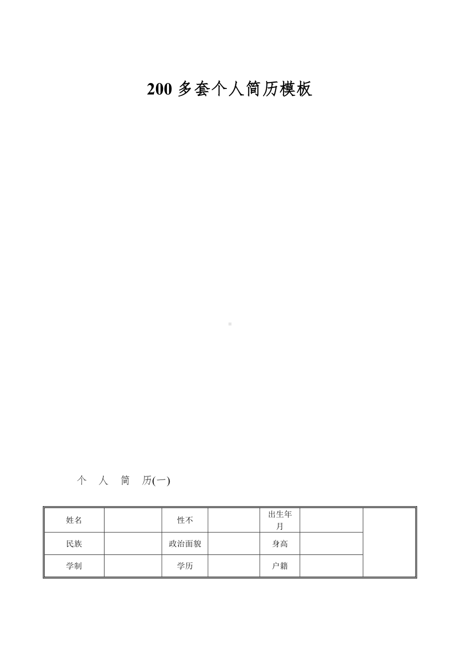 200多套个人简历模板.doc_第1页