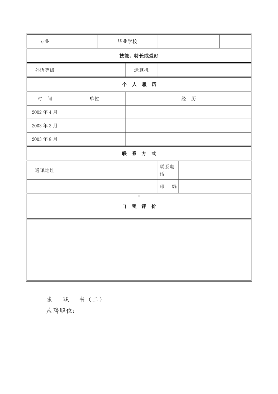 200多套个人简历模板.doc_第2页