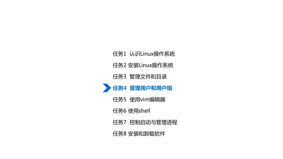 《Linux操作系统》课件任务4 管理用户和用户组.pptx_第1页