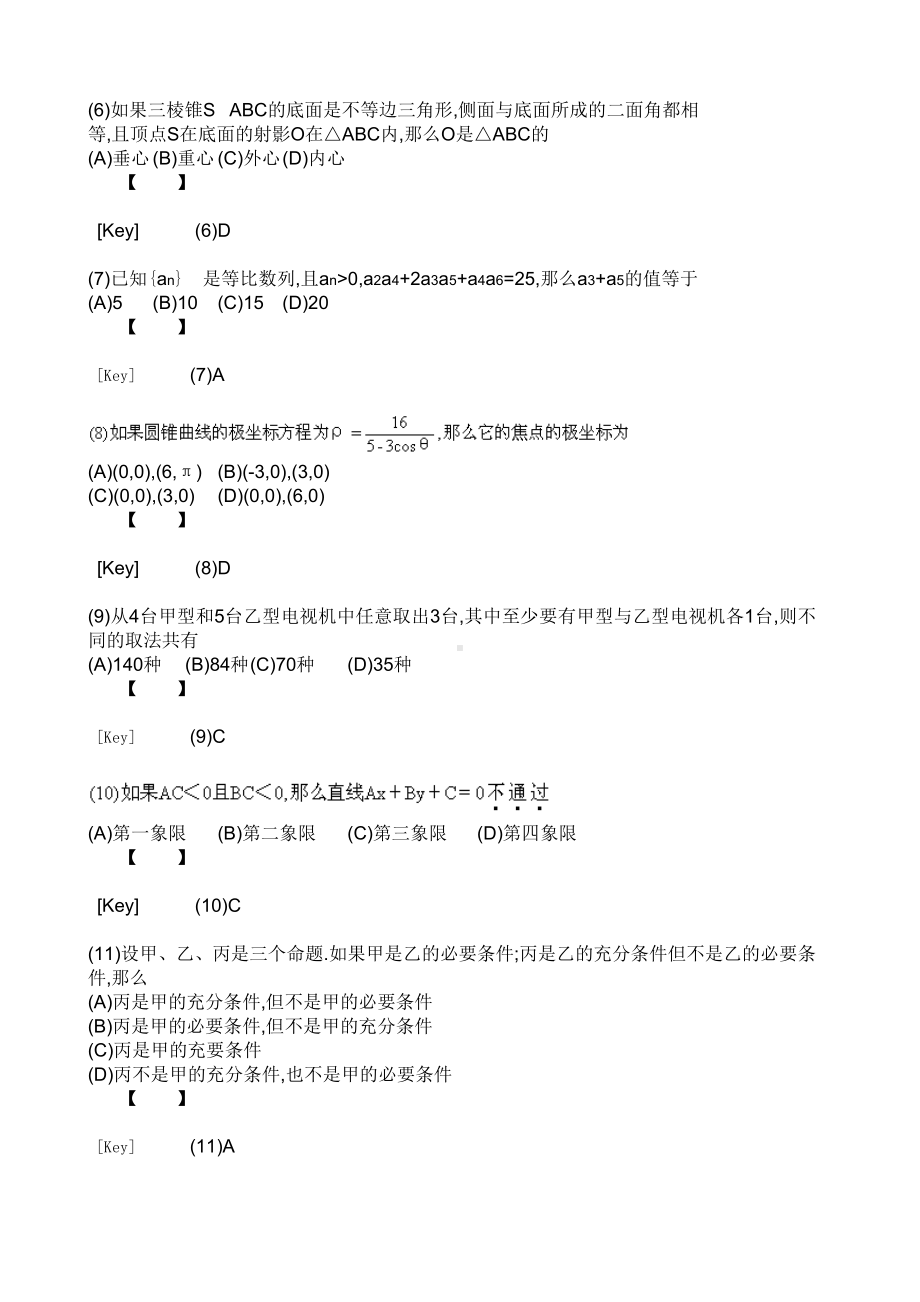 1991年全国高考数学试题及答案解析.doc_第2页