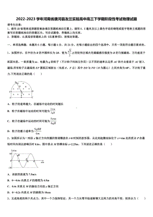 2022-2023学年河南省唐河县友兰实验高中高三下学期阶段性考试物理试题.doc