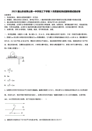 2023届山东省莱山第一中学高三下学期3月质量检测试题物理试题试卷.doc