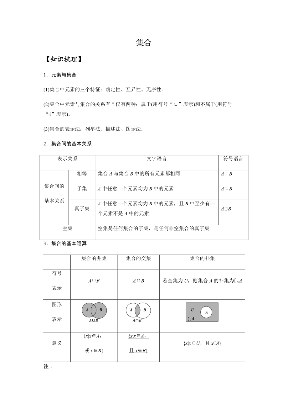 1.12021届高三数学专题复习练习集合(教师版).docx_第2页