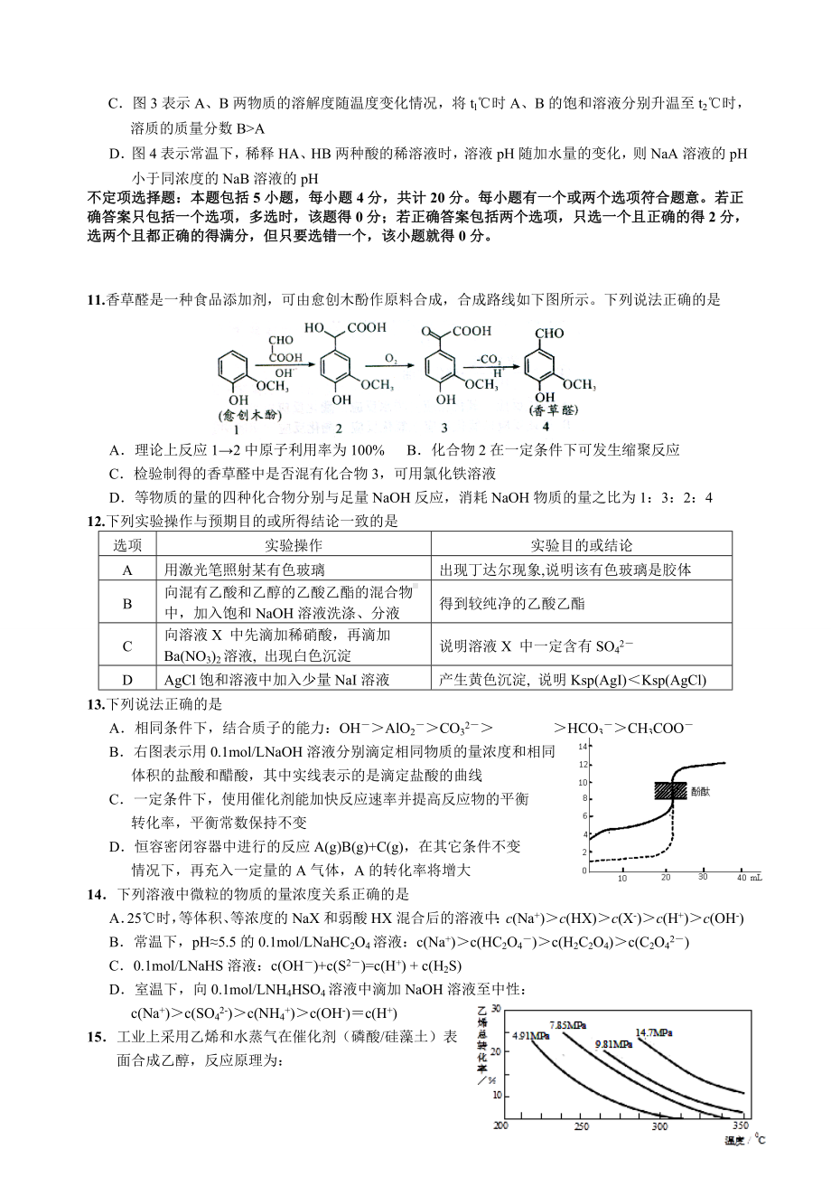 2021-2022年高三10月学情调研化学试题.doc_第3页