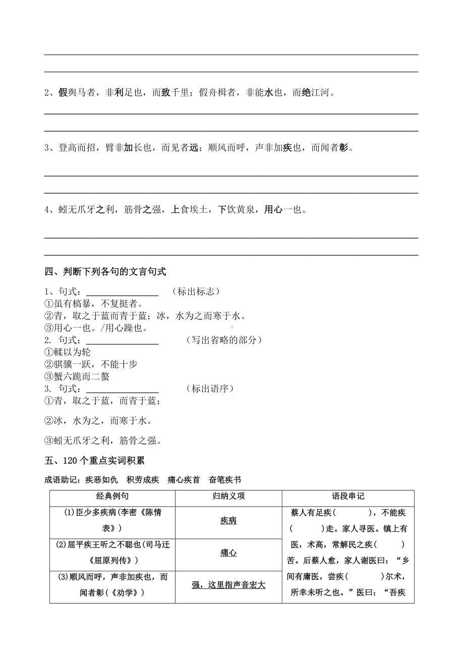 2021届高三语文《劝-学》文言文挖空训练--副本.docx_第2页