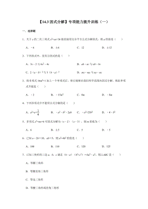 14.3-因式分解-人教版数学八年级上册专项能力提升训练及答案(2份).docx