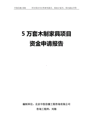 5万套木制家具项目资金申请报告写作模板.doc