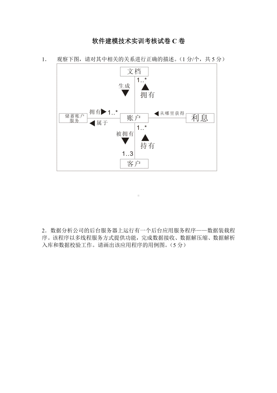 软件建模技术项目复习题二.doc_第1页