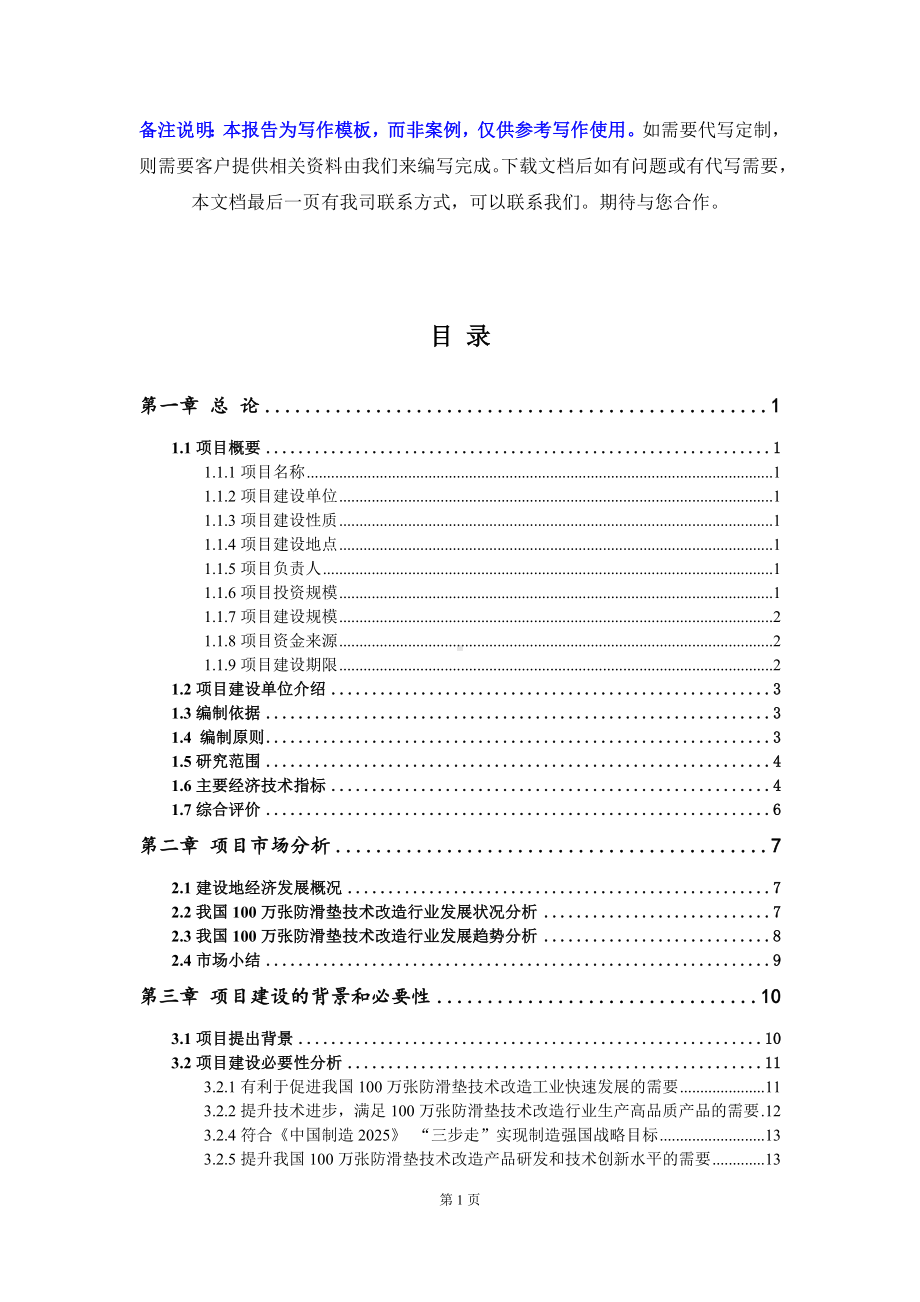 100万张防滑垫技术改造项目资金申请报告写作模板.doc_第2页