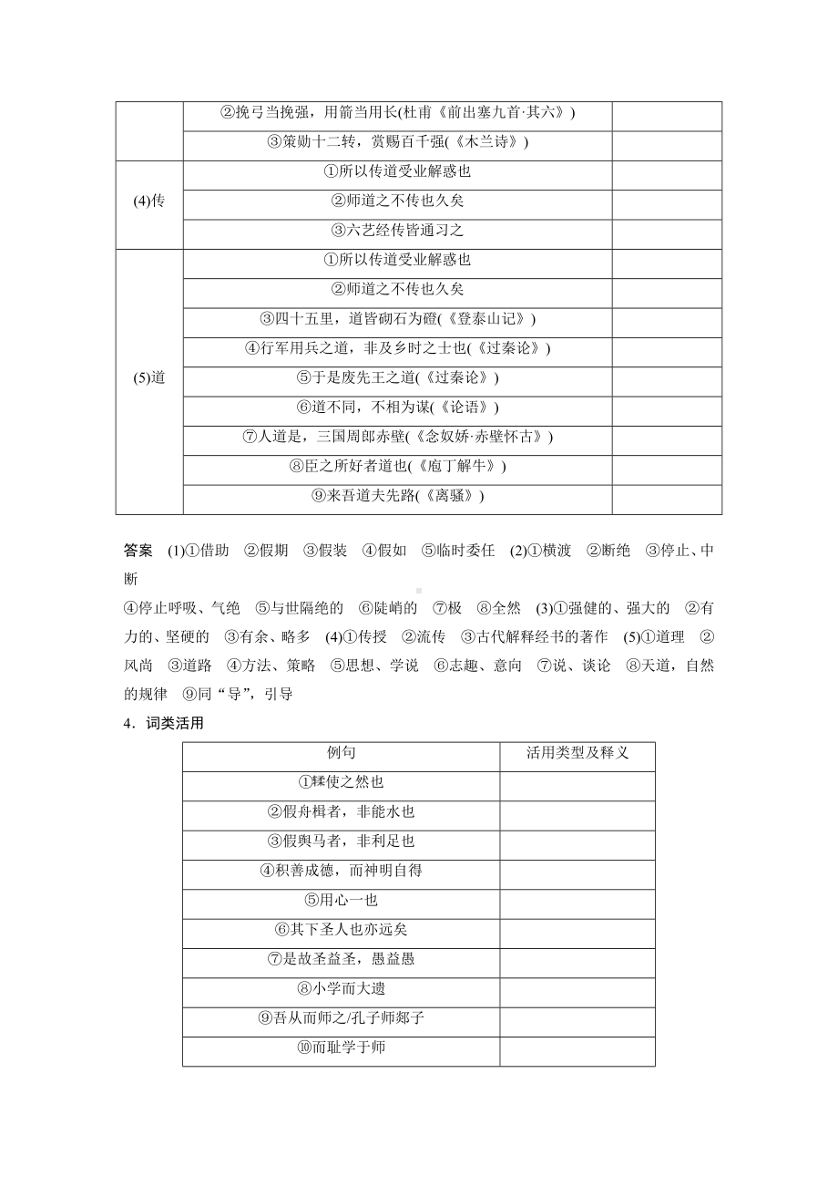 语文高考复习讲义-第2部分 教材文言文复习 课时18　《劝学》《师说》.docx_第3页