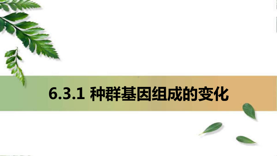 6.3.1 种群基因组成的变化 ppt课件(1)-2023新人教版（2019）《高中生物》必修第二册.pptx_第1页