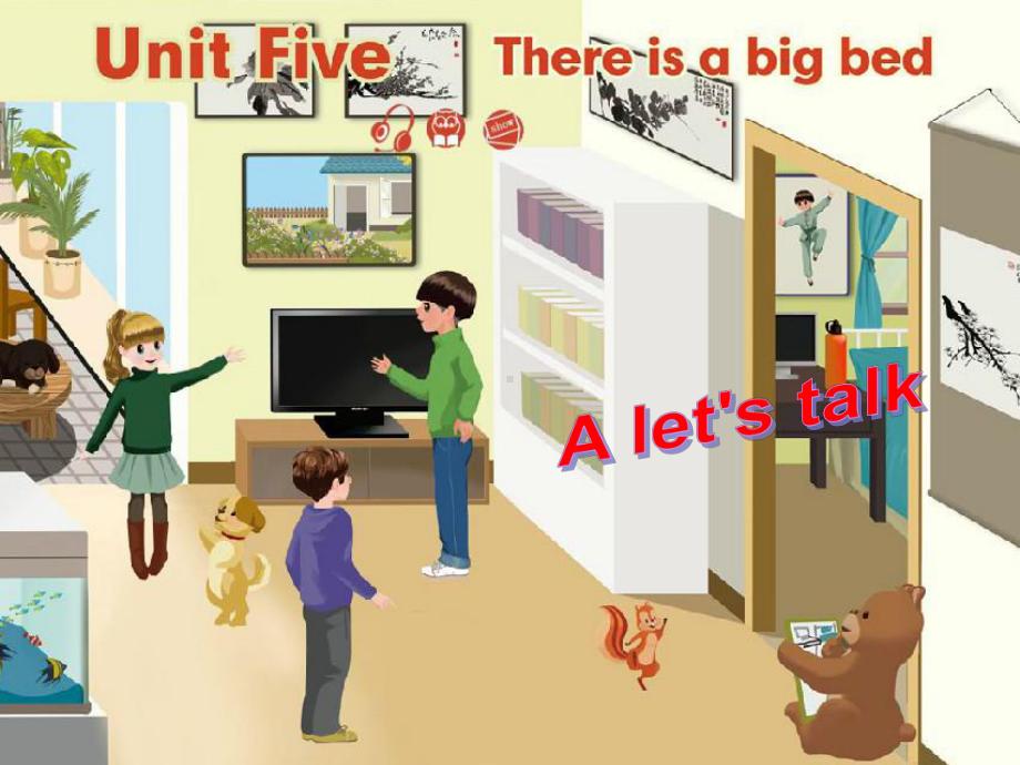 人教版PEP英语五年级上册Unit5-There-is-a-big-bedA-lets-talk教学课件等.ppt_第1页