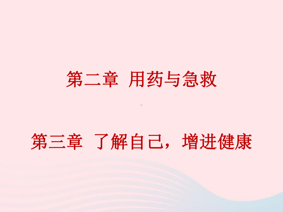 2019年中考生物总复习第八单元第三章了解自己增进降第二章用药与急救课件201901222104.ppt_第1页