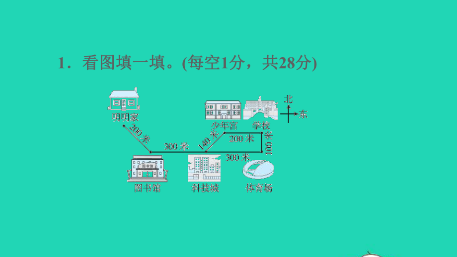 2021四年级数学上册五方向与位置第2课时确定位置阶段小达标6课件北师大版.pptx_第3页