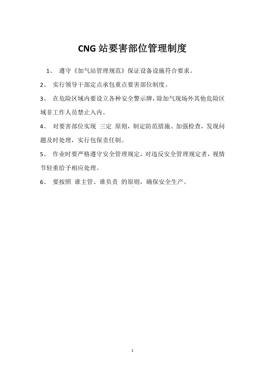 CNG站要害部位管理制度模板范本.docx_第1页