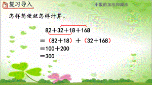 2022年人教版小学《整数加法运算定律推广到小数》课件.pptx