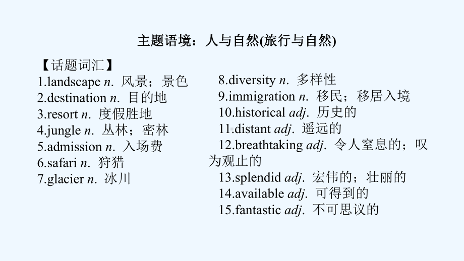 2022届新教材高考英语一轮复习选择性必修第四册Unit2IconicAttractions课件新人.ppt_第2页