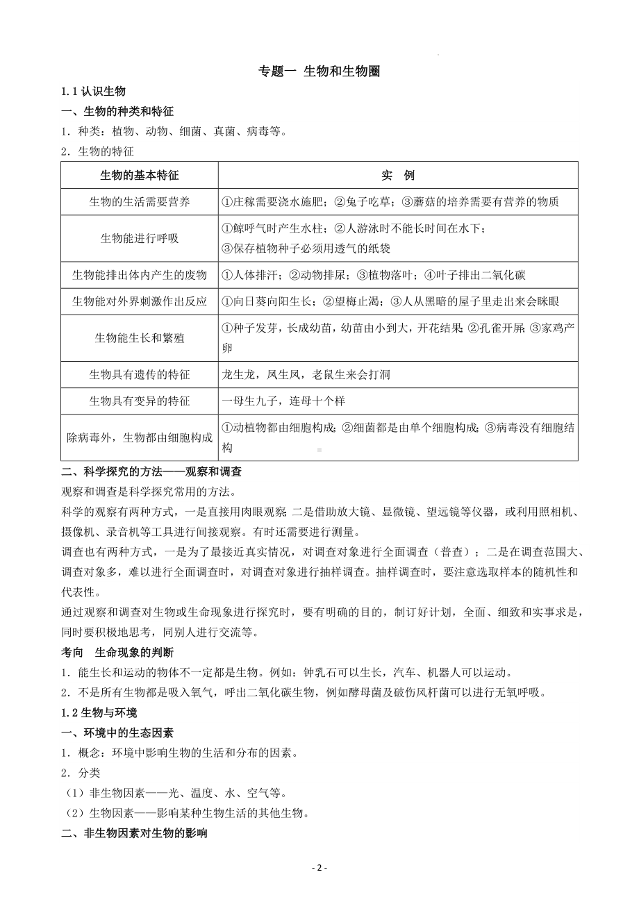 人教版中考生物七八年级必背知识点复习提纲（实用必备！）.docx_第2页