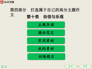 （2019最新）2019中考满分作文必备：第十类--自信与乐观课件.ppt