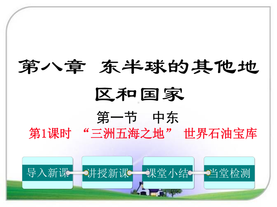 人教版七年级地理下册第1课时-“三洲五海之地”-世界石油宝库课件.ppt_第1页