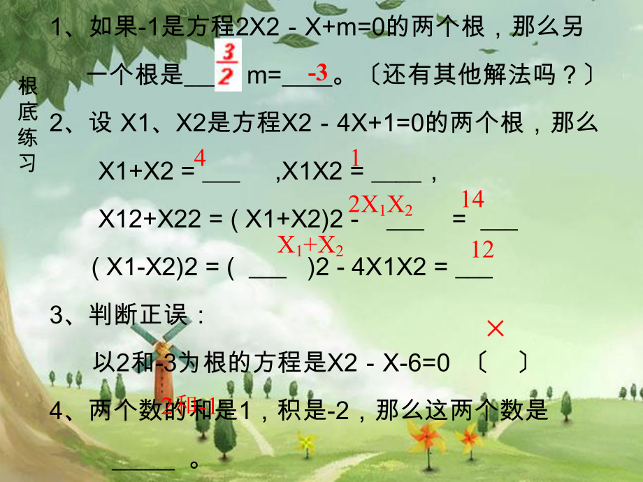 人教初中数学九上-《一元二次方程的根与系数的关系》课件-(高效课堂)获奖-人教数学2022年-.ppt_第3页