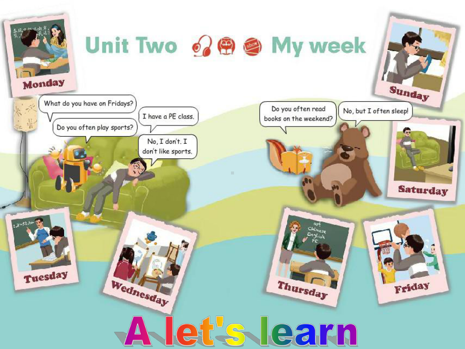 人教版PEP英语五年级上册Unit2-My-weekA-lets-learn课件等.ppt_第1页