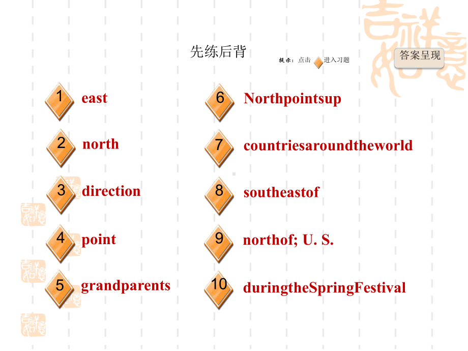 冀教版七年级上册英语unit8-Lesson-43-Directions课件.ppt_第2页