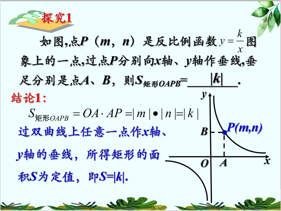 北师大版九年级上册反比例函数-反比例函数中的面积问题课件.ppt_第2页