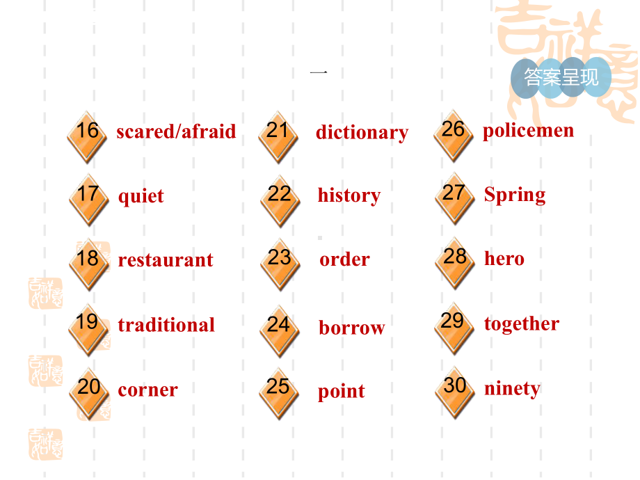 冀教版七年级上册英语-专项训练-词汇专训课件.ppt_第3页