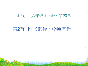 广东省珠海市斗门区XX中学八年级生物上册《202-性状遗传的物质基础》课件-北师大版.ppt