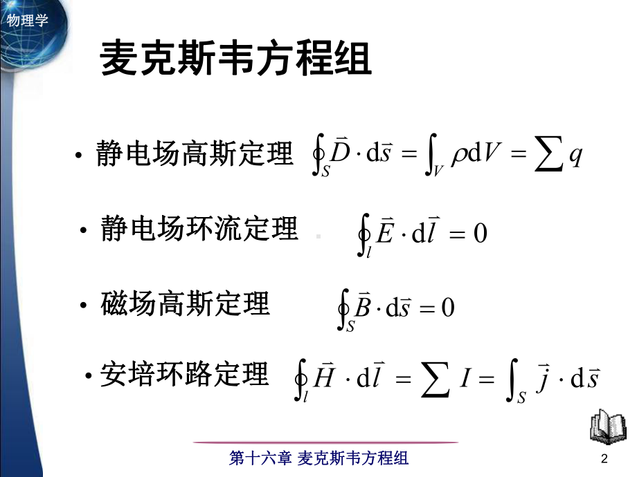 大学物理一-教学课件第十六章-麦克斯韦方程组.ppt_第2页