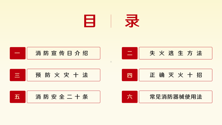 全国消防宣传日消防安全火灾逃生主题教育、消防宣传日PPT模板.pptx_第2页