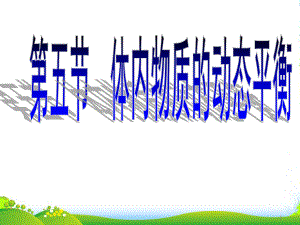 浙江省丽水市XX中学九年级科学上册《体内物质的动态平衡》课件-浙教版.ppt