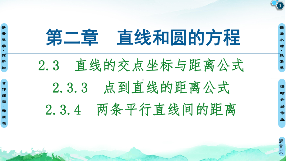 点到直线的距离公式两条平行直线间的距离（新教材）人教A版高中数学选择性必修第一册课件.ppt_第1页