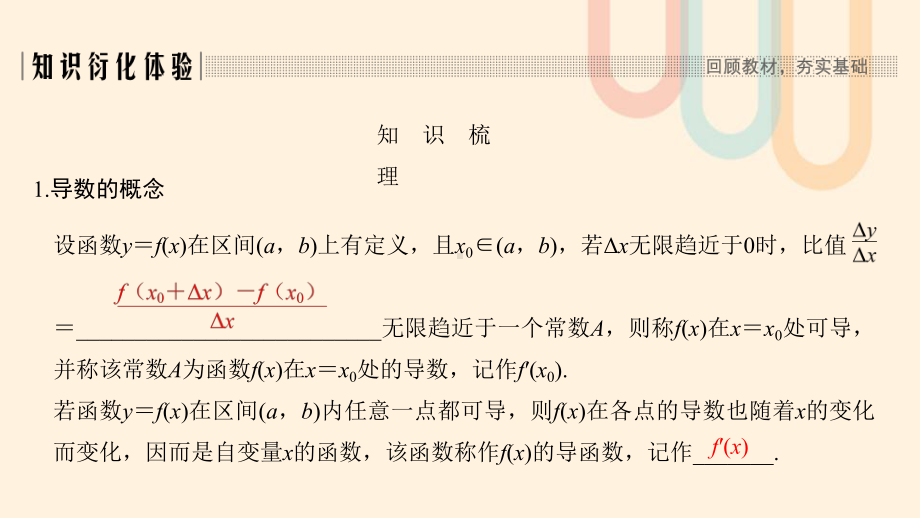 江苏省2020版高考数学第三章导数及其应用第1讲导数的概念及运算课件.pptx_第3页