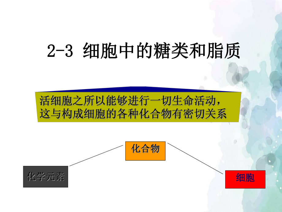 细胞中的糖类和脂质人教版(2019)高中生物必修一课件.ppt_第1页