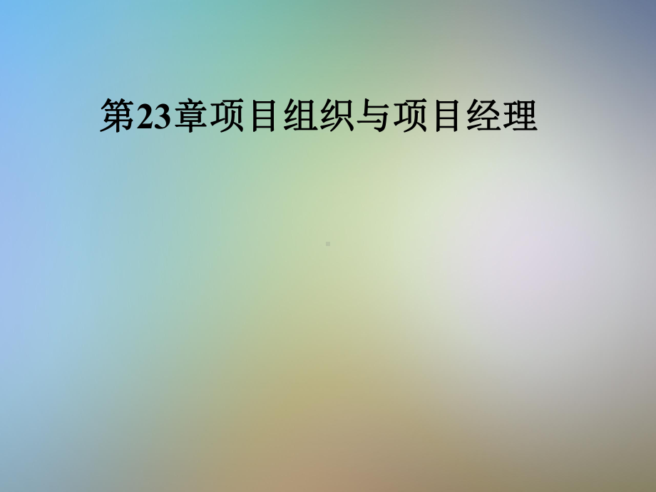 第23章项目组织与项目经理课件.pptx_第1页