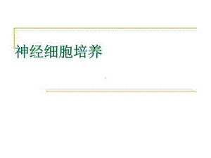 神经细胞培养技术课件.ppt