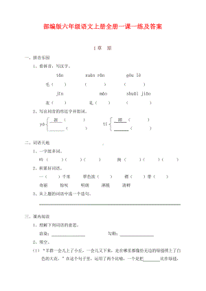 部编统编版-六年级语文上册-全册一课一练及答案-课件.pptx