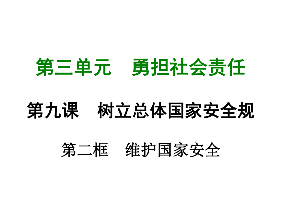 部编版八年级道德与法治上册第九课《树立总体国家安全观-维护国家安全》课件-(11).ppt_第1页