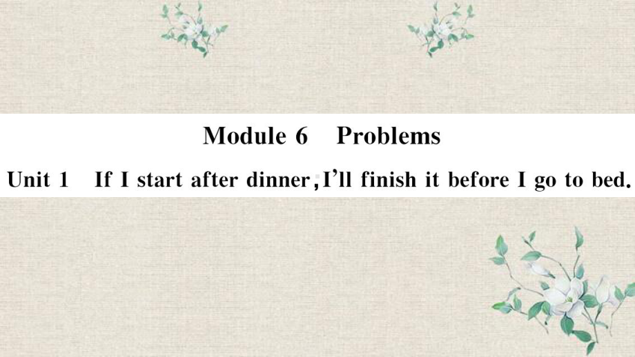 霍邱县某中学九年级英语上册-Module-6-ProblemsUnit-1-If-I-start-课件.pptx_第1页