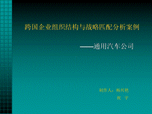 跨国企业组织结构与战略匹配分析案例.ppt