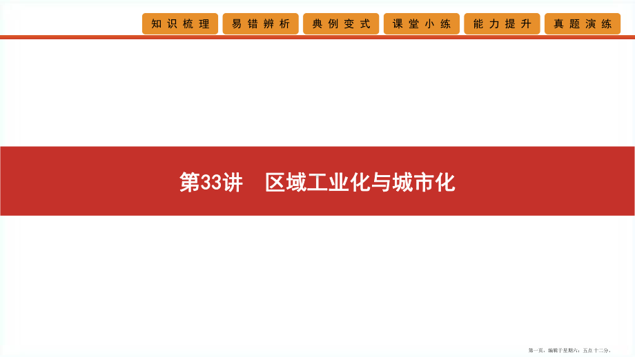 高考地理艺考生冲刺第十单元区域开发与区域可持续发展第33讲区域工业化与城市化课件.pptx_第1页