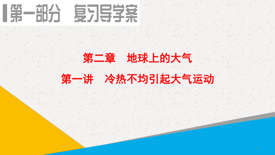 高考地理一轮复习课件：第2章-第1讲-冷热不均引起大气运动1.ppt_第1页