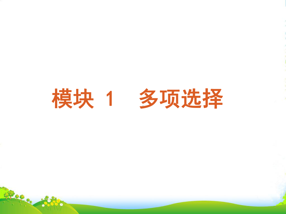 （湖北省专用）高考英语二轮-三轮复习-模块1-多项选择课件-大纲人教版.ppt_第2页