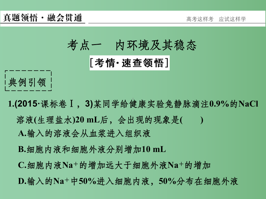 高考生物二轮复习-第四单元-专题二-人体的内环境与稳态课件.ppt_第3页