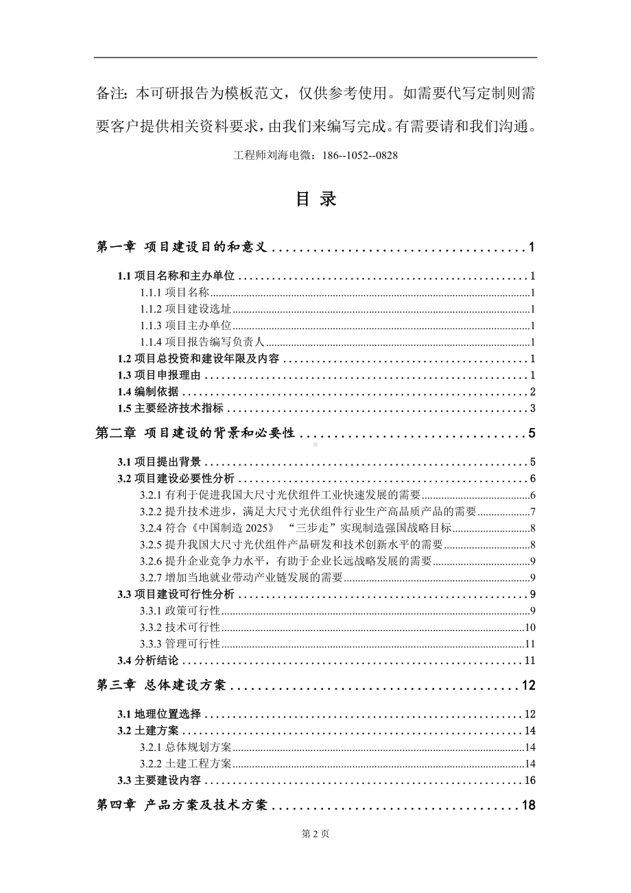 大尺寸光伏组件项目建议书写作模板.doc_第2页