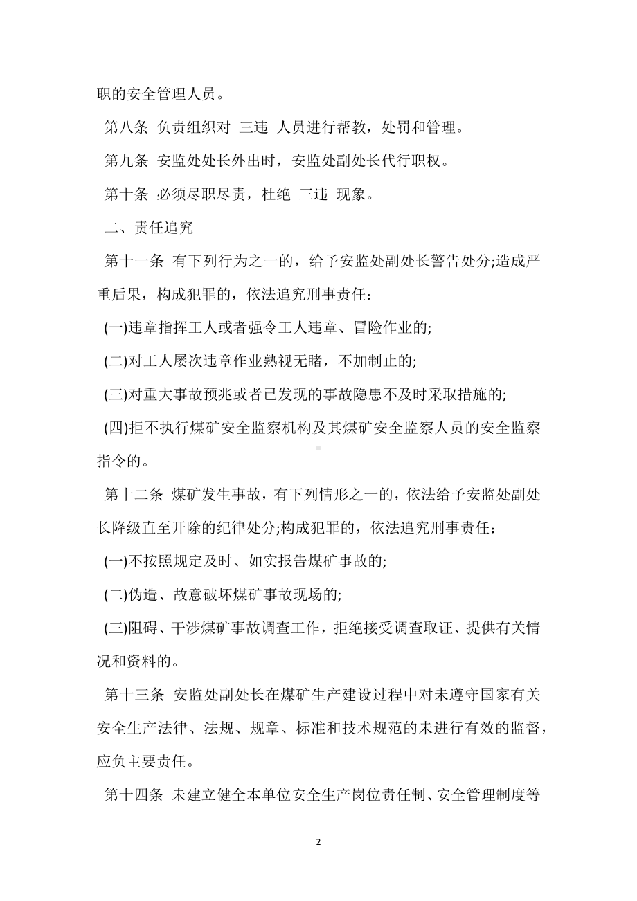 安监处副处长安全生产岗位责任制模板范本.docx_第2页