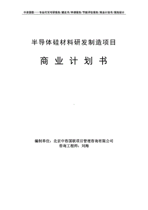 半导体硅材料研发制造项目商业计划书写作模板-融资招商.doc